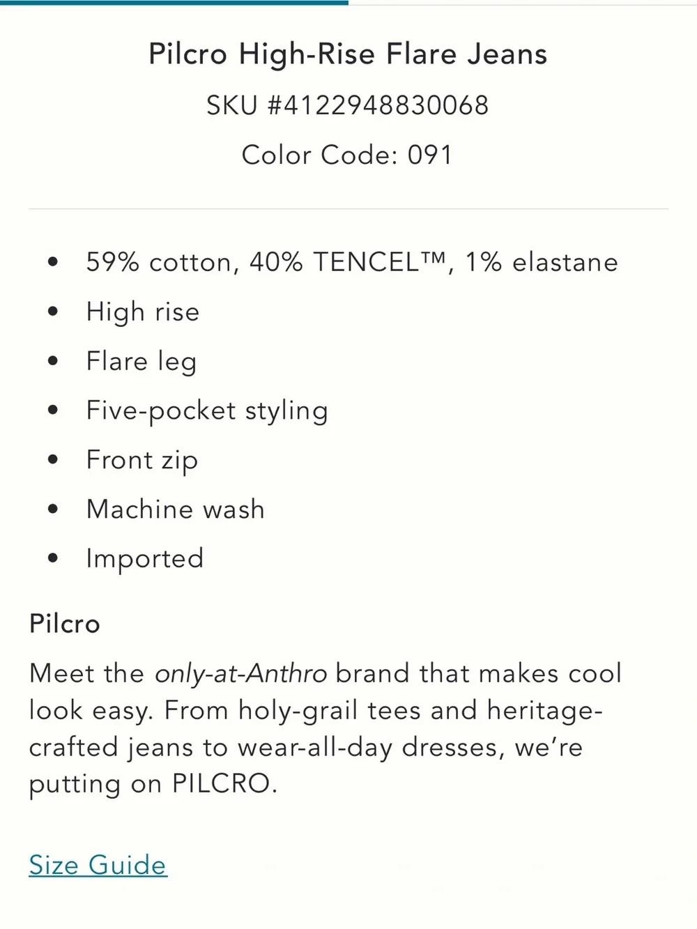Pilcro Anthropologie Wide-Leg High-Rise Dark Blue Jeans Size 28 Fall Fashion